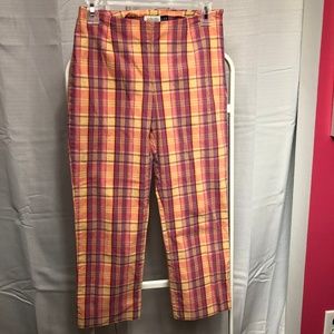 GAP multi-colored plaid cropped pants